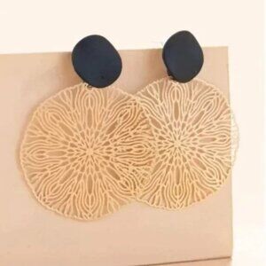 ❤️ FREE Hollow Round Boho Geo Hipster Hippie Art Deco Farm Medallion Earrings